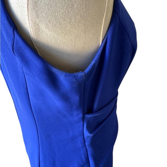 Marina - NWT Royal Blue Wrap Front Sleeveless Evening Gown Dress Sz 6 - Picture 7 of 12